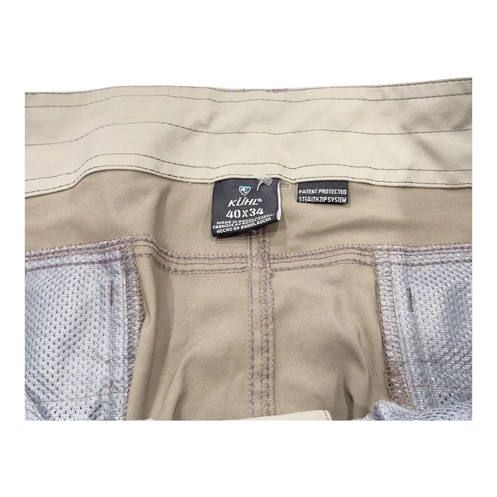 Kuhl Renegade Convertible Stealth Zip Off Hiking Cargo Pants Khaki Mens 40 x 34